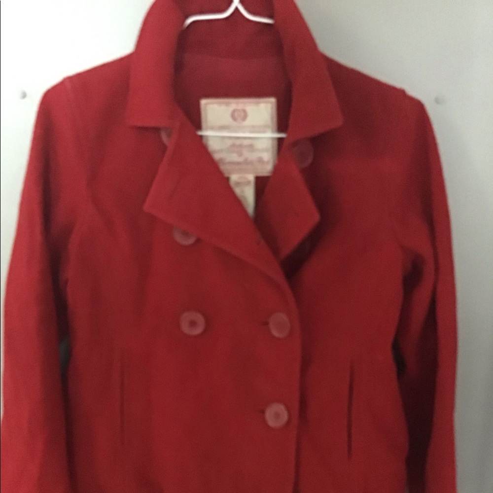 Abercrombie & Fitch Wool Jacket Waist Coat M Red